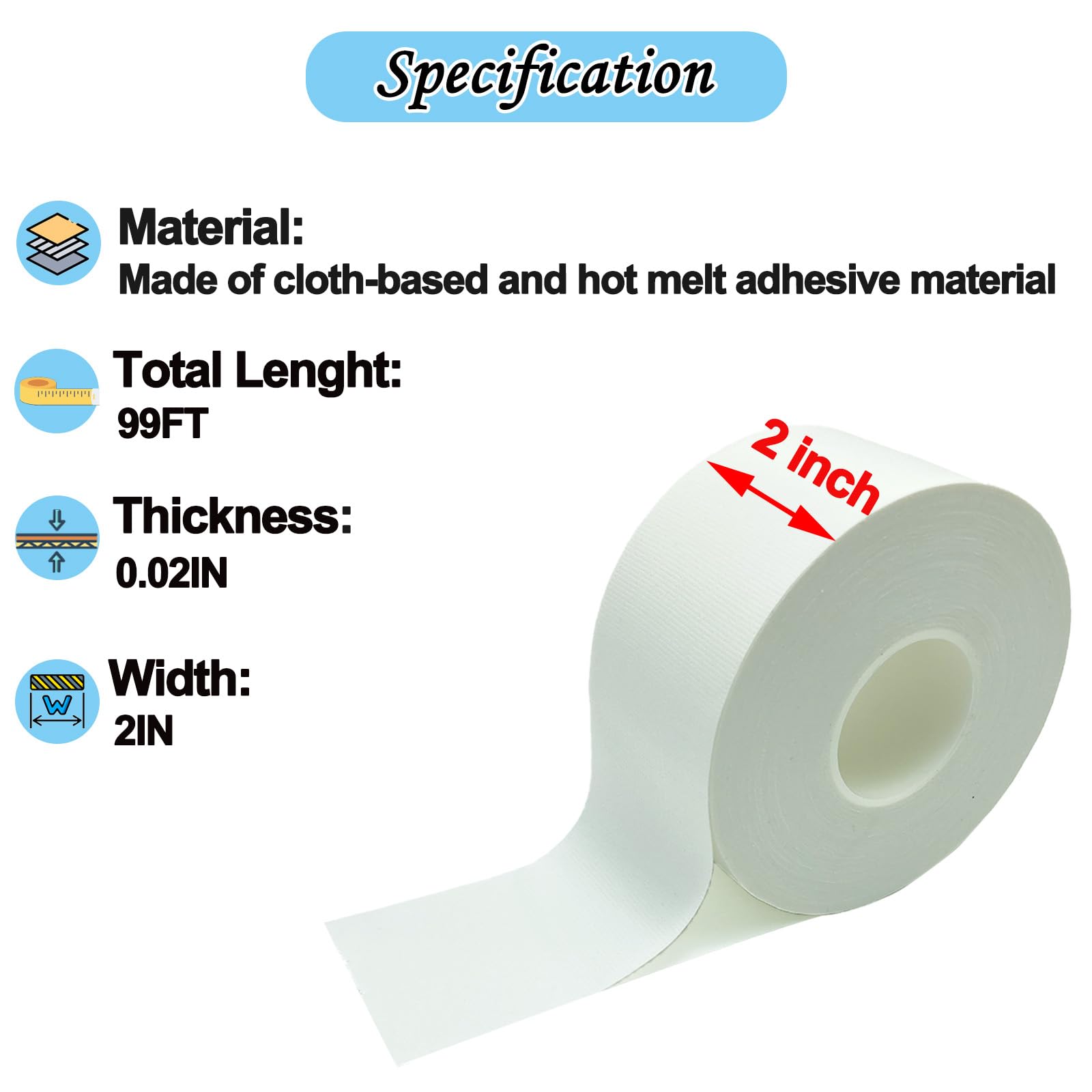 KAIHENG Window Weather Sealing Tape, White Window Draft Isolation Film, Waterproof AC Insulation Air Conditioner Sealing Tape to Keep Out Cold Air, Dust, Rain, 2IN X 99FT, No Residue