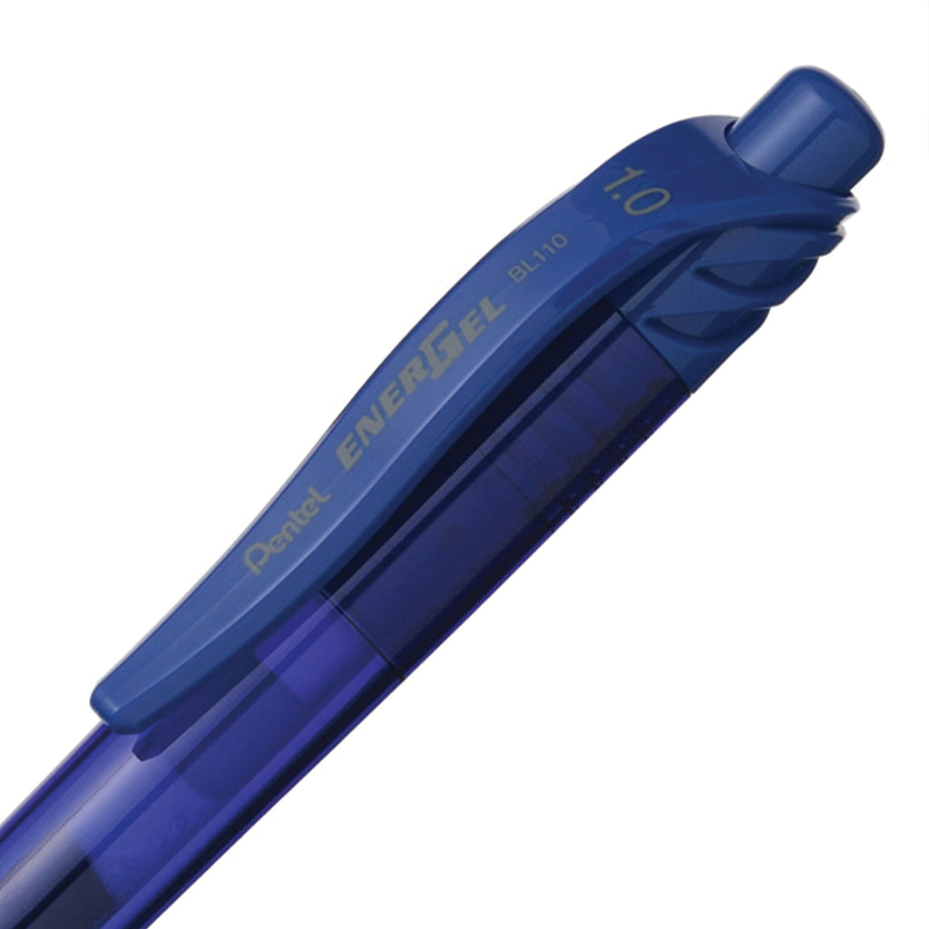 Pentel EnerGel X Retractable Liquid Gel Rollerball Pen, Everyday Writing, Office Supplies, School Supplies, 1.0mm Bold Point, Blue Ink, BL110-C, Box of 12