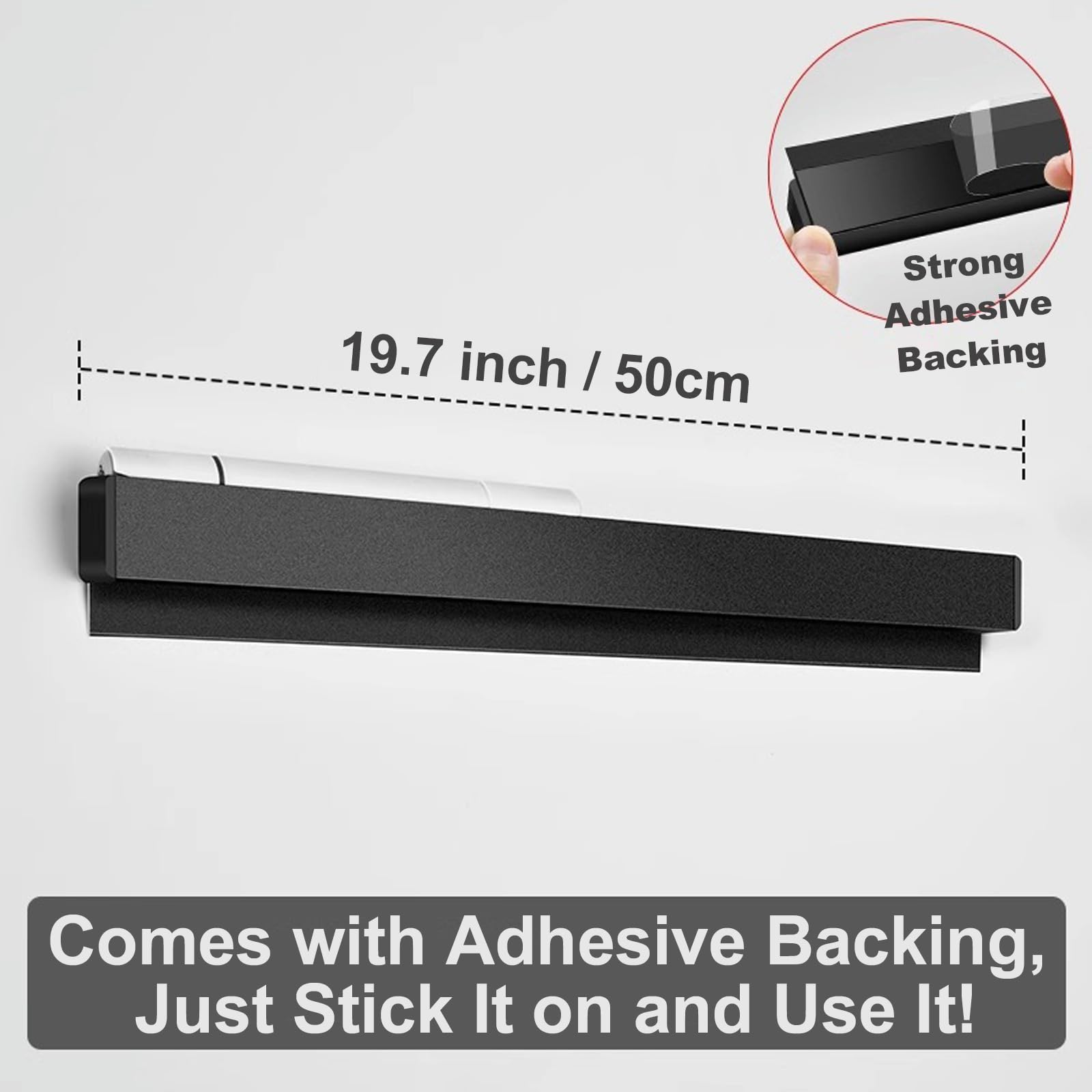 2 Pieces Ticket Holder Receipt Holder for Restaurant Refrigerator, No Drill Restaurant Order Ticket Holder, for Walls Home Kitchen Office Cafes Pubs Bars (Black, 19.7", 2p)