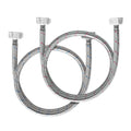 PLUMBINGMASTER Stainless Steel Washing Machine Supply Lines, Universal Braided Hoses, 4FT, 2 Pack (Red Blue, No Elbow)