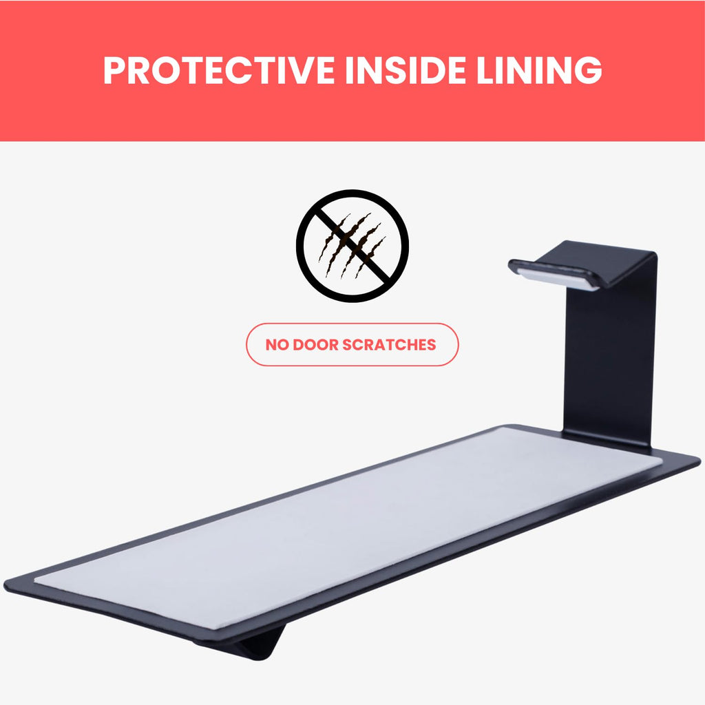 Lock Box Door Mount Bracket - Over The Door Mounted Lockbox Bracket (2'' Depth) - Extra Large - Over the Door Lockbox Hook Black Powder Coating - Heavy Duty Steel for Airbnb Hosts & Emergency Access