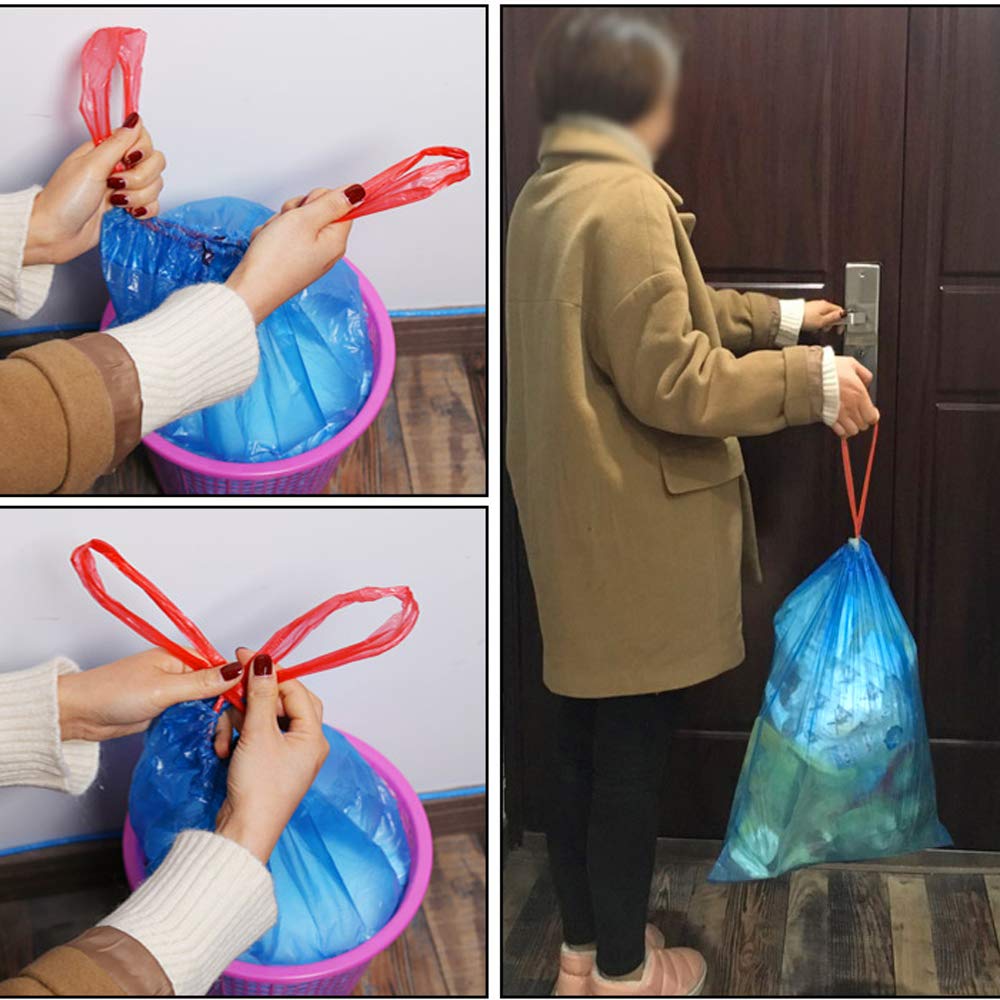 Fiazony 8 Gallon Medium Garbage Bags, Drawstring Trash Bag, 100 Bags