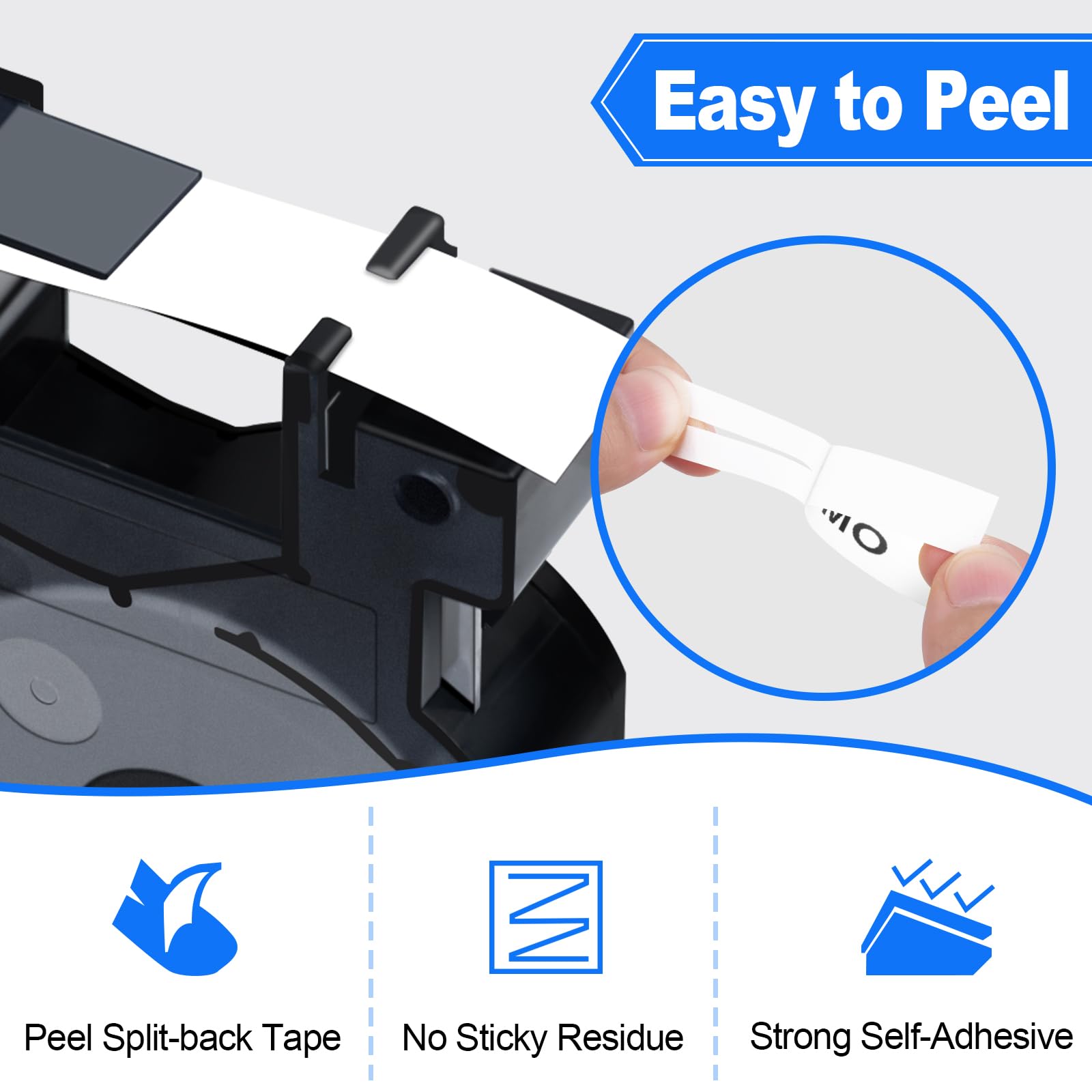 GREENCYCLE 3PK Black on White Label Tape Compatible For Dymo D1 43613, 1/4 Inch, LabelManager 420P Labeling Maker
