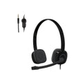 Logitech H151 Wired Headset, Analog Stereo Headphones with Rotating Noise-Cancelling Microphone, 3.5 mm Audio Jack, in-Line Controls, PC/Mac/Laptop/Tablet/Smartphone - Black