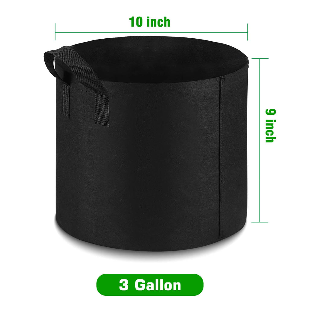 Lyincat 12-Pack 3 Gallon Grow Bags Heavy Duty Thickened Nonwoven Fabric Pots with Durable Handles