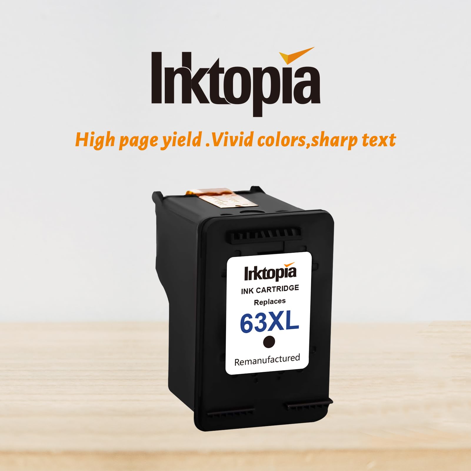 Inktopia Remanufactured Ink Cartridge Replacement for HP 63 XL 63XL to USE with HP OfficeJet 5255 5258 3830 3831 3832 Envy 4512 4516 4520 DeskJet 1112 2130 3633 3634 (2 Black,2 Pack)