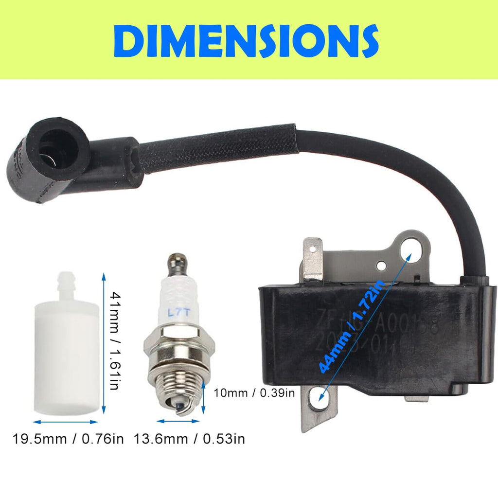 ZAMDOE Ignition Module Coil with Spark Plug for Husqvarna 435 435E 440E 445 445 E 450 450E Chainsaw for Jonsered CS2245 CS2245S CS2250S Chainsaw Replaces 573935702 544243801 573935701 505427201
