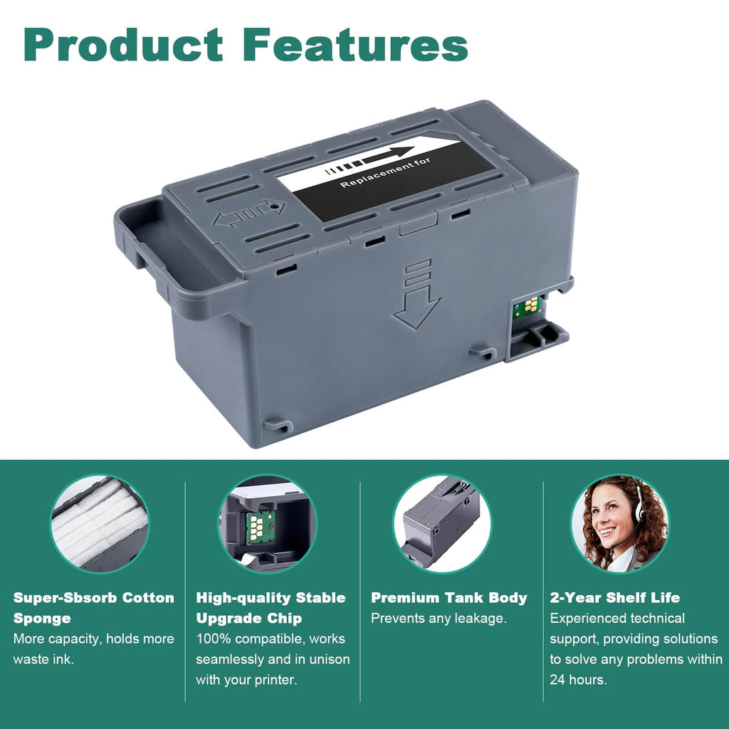 9345 Ink Maintenance Box Replacement for Epson C12C934591 Work for ET-8550 ET-16600 ET-5850 ET-5800 ET-16650 ET-8500 WF-7840 WF-7820 ET-5880 WF-7310 ST-C8000 Printer - 2 Pack