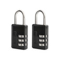 Master Lock Black Combination Padlock, Indoor Gym Locker Lock with Customizable 3-Digit Code for Luggage, Backpacks, Cabinets, 2 pk, 647EC2