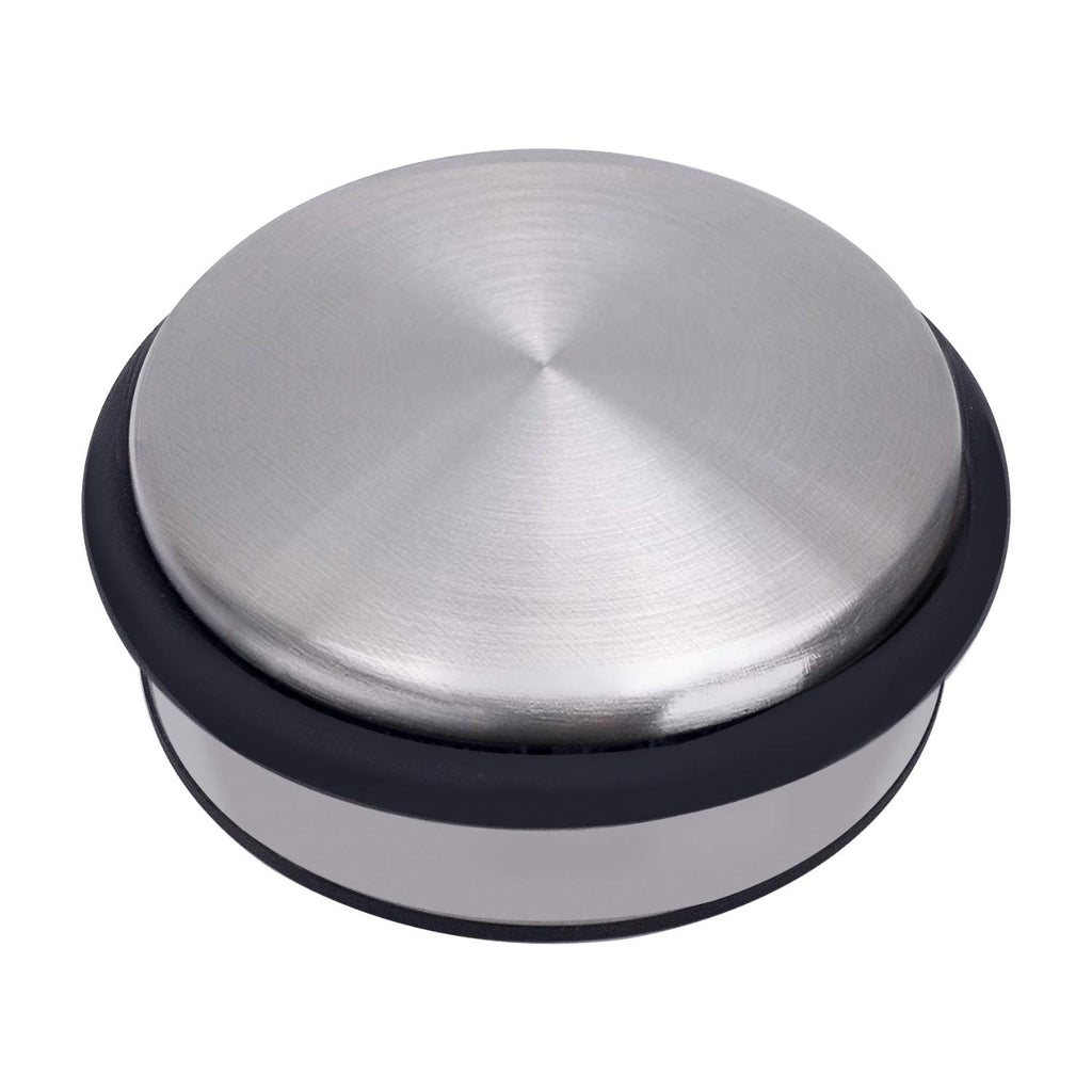 KINJOEK 2 Packs Heavy Duty No Drill Door Stopper, Stainless Steel Door Stop, Surrounded with Protective Rubber Bands Anti-Slip Door Wedge for Office, Home, Garage, Laundry Door