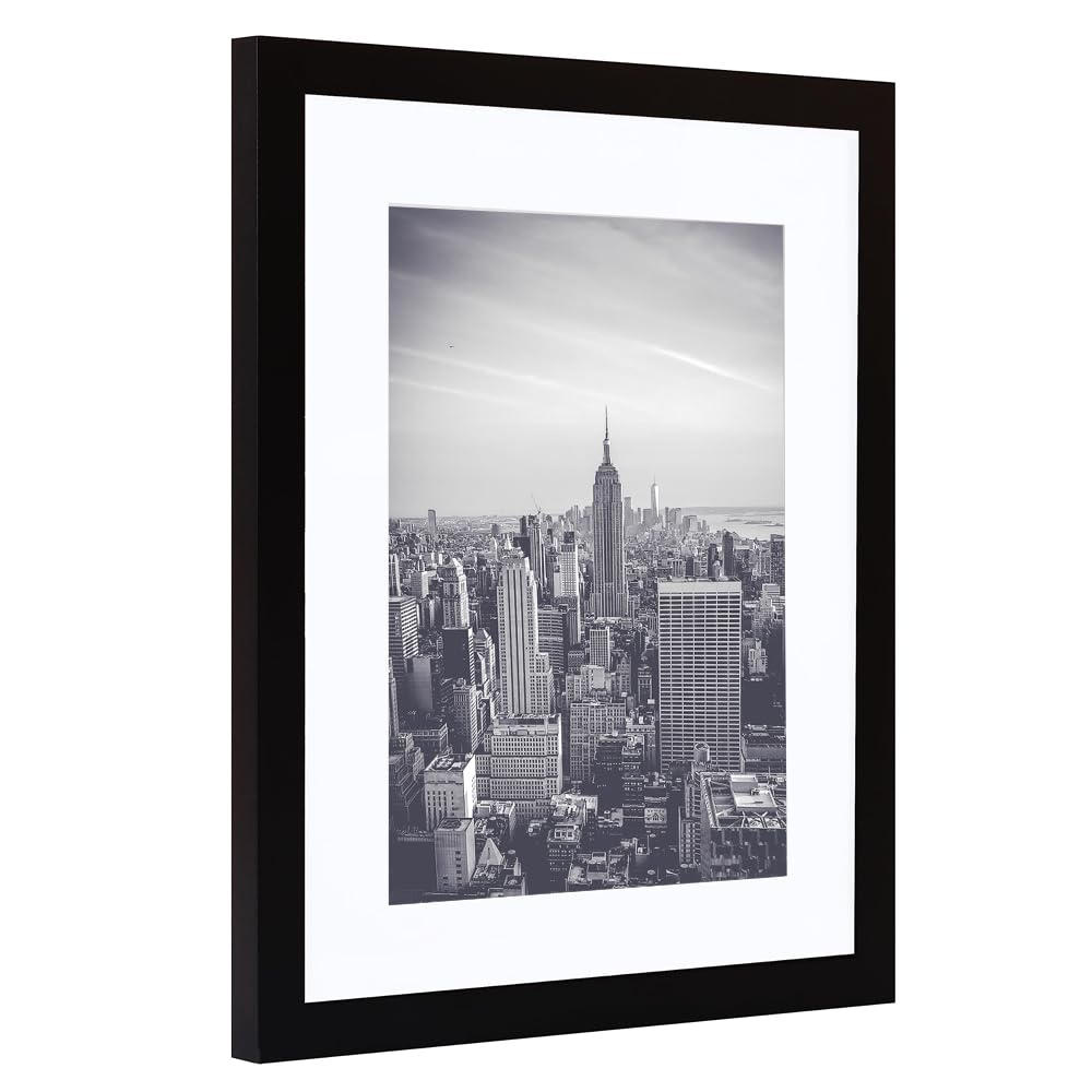11x14 Picture Frame 2 Pack, Display Poster 8x10 with Mat or 11 x 14 Without Mat, Wall Gallery Photo Frames-Vertical or Horizontal Mounts & Ready to Hang,Photo Frames for Wall Mounting, Black