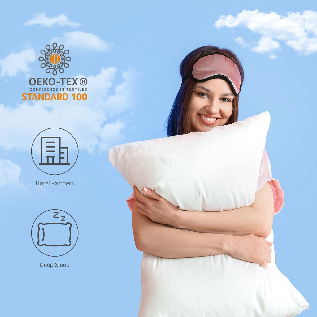 Sherwood Hotel Collection Bed Pillows for Sleeping 2 Pack Queen Size, Soft Microfiber Cover and 3D Super Soft Down Alternative Filled White Pillows (Queen)