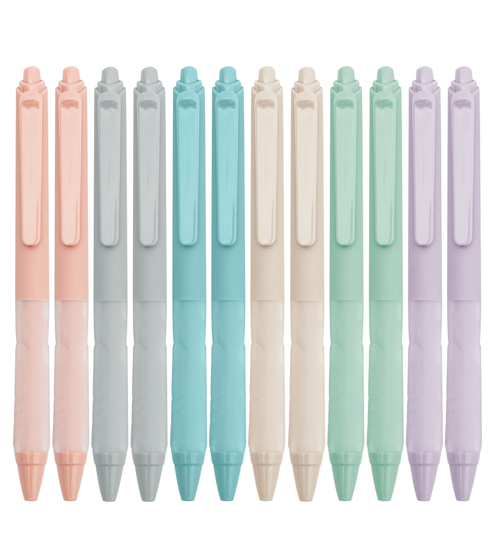 Linbsunne Ballpoint Pens Medium Point 1mm Black Pen with Super Soft Grip Ball Point Pen for Men Women Retractable Pens (12-pack)