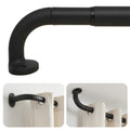 ASULUPHY Blackout Curtain Rod 32-90 In, Wrap Around Window Curtain Rods, 1 Inch Diameter Adjustable Door Curtain Rod, Long Curtain Rod with Brackets, Heavy Duty Drapery Rod for Bedroom