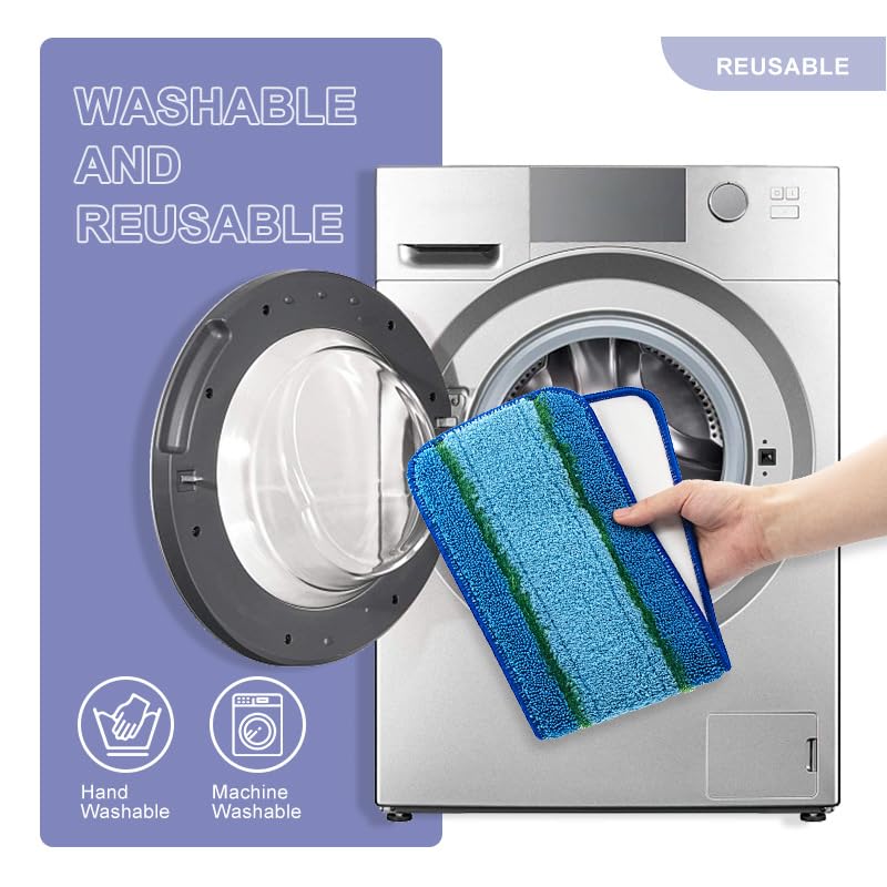 6 Pack Mop Pads Refills for Bona Family of Mops, 2 Microfiber Cleaning Pad, 2 Deep Clean Microfiber Pad, 2 Dust Clean Pads