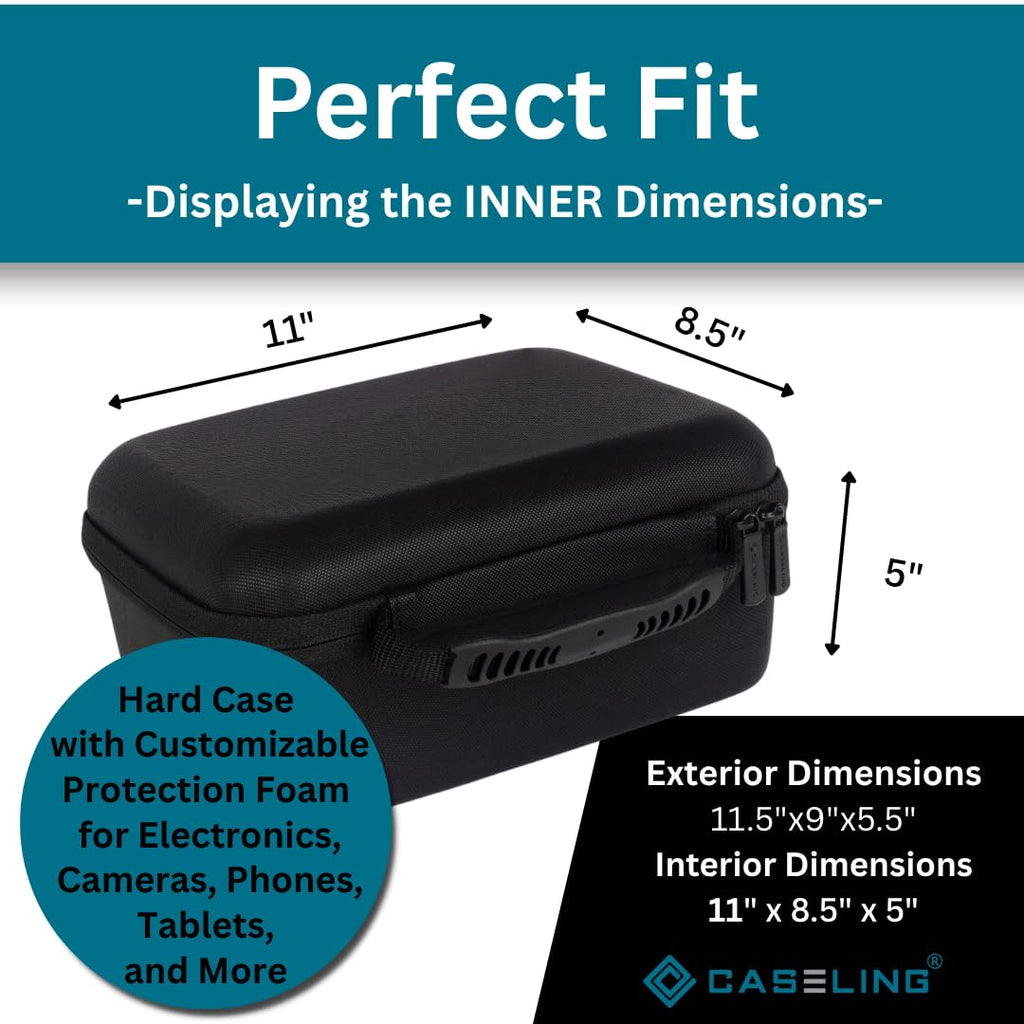 Protective Hard Case With Customizable Foam - Lightweight Hard Shell Case for Electronics, Cosmetic, Makeup & More - EVA Protection (11" x 9" x 5.5")