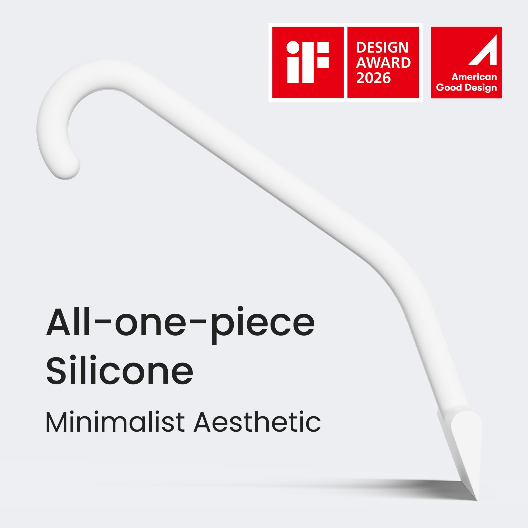dancemoon JustHang Shower Squeegee for Glass Doors, All-One-Piece Silicone with Built-in Hook Design for Easy Hanging, Household Window Mirror Squeegee for Bathroom, Glass, Tile Wall,Car 10-Inch White
