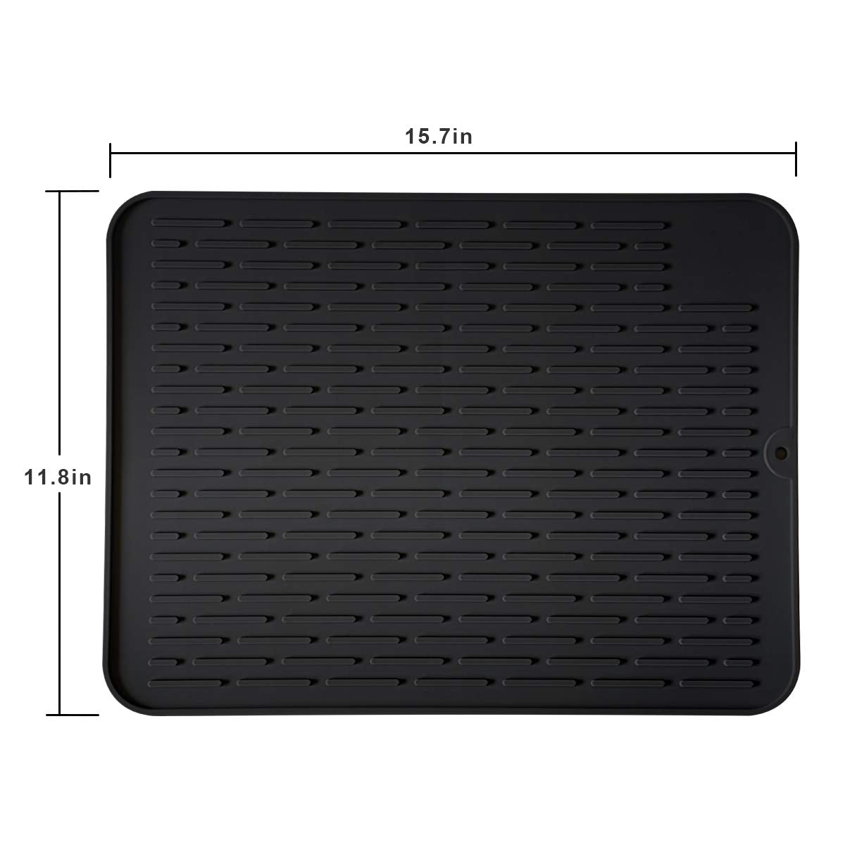 Silicone Dish Drying Mat, Heat Resistant Kitchen Drying Mat with Raised Ridges, Non-Slip Dish Drainer for Countertop, Sink, Cups, Dishes and Utensils