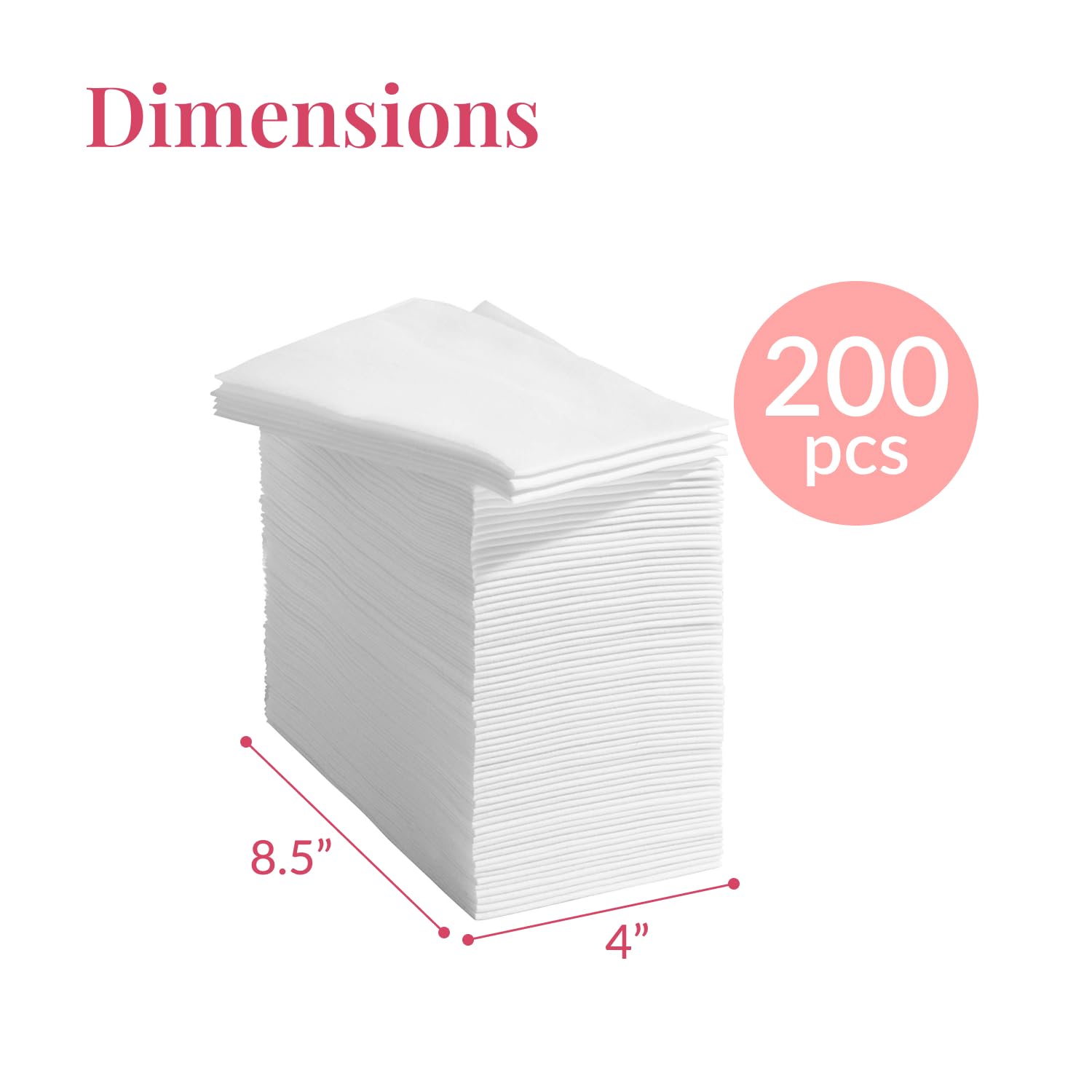 Prestee 200 Disposable Bathroom Napkins | Linen Feel Disposable Paper Hand Towels | Single-Use Cloth-Like Guest Towels | Dinner or Wedding Napkins (White)