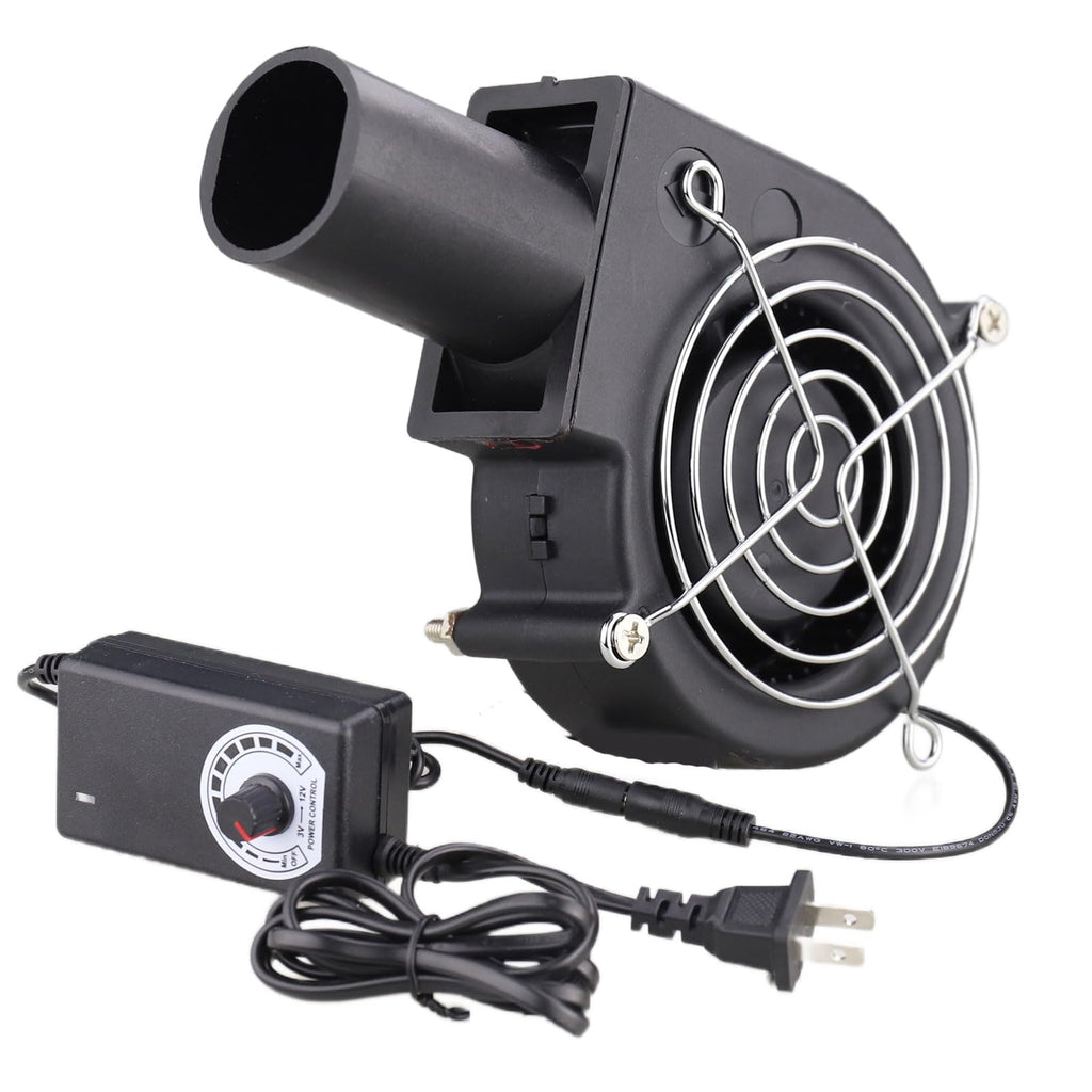 Wathai BBQ Air Mover Blower Fan 12V 97mm x 33mm,Variable Speed Centrifugal Fan with 110V - 240V AC Plug for Camping Quick Charcoal Starter,Outdoor Cooking,Fireplace,Bellows,Wood Stove or Drying Boots