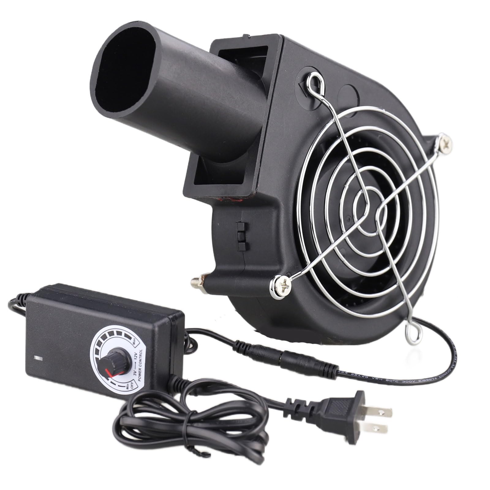 Wathai BBQ Air Mover Blower Fan 12V 97mm x 33mm,Variable Speed Centrifugal Fan with 110V - 240V AC Plug for Camping Quick Charcoal Starter,Outdoor Cooking,Fireplace,Bellows,Wood Stove or Drying Boots