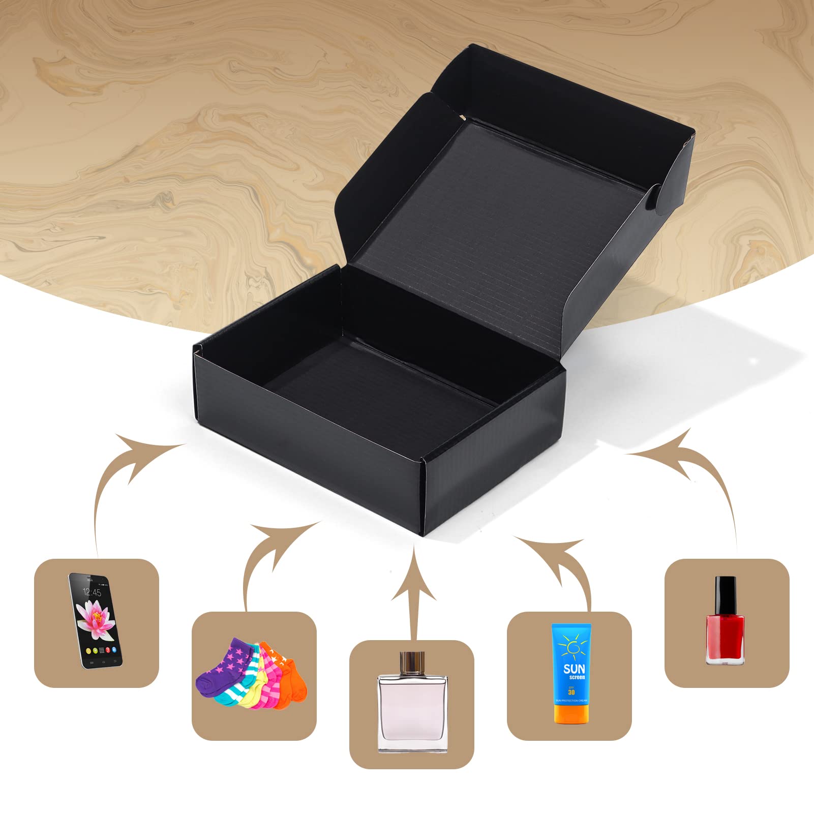 ZBEIVAN 7x5x2 Black Small Shipping Boxes, 20 Packs Corrugated Cardboard Mailer Boxes for Packaging Small Business Mailing Gifts Wrap Boxes with Lids