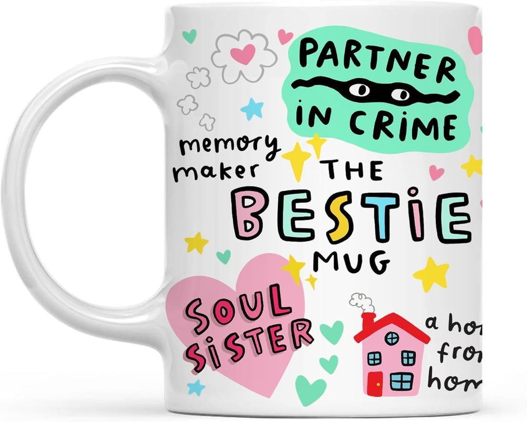 Bestie Coffee Mug - Best Friend Gift for Women - Friendship Gift for Female Friend - Friendship Gifts for Women Birthday - Gifts for Close Female Friends - 11oz White Ceramic Cup