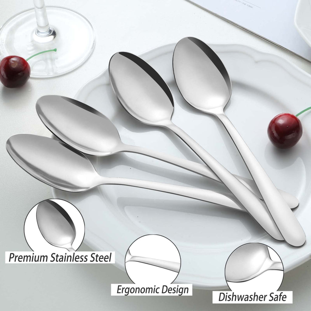 Pleafind 36-Pcs Teaspoons Set, 6.2 Inch Spoons Silverware, Stainless Steel Tea Spoons, Small Spoons, Mirror Polished Teaspoon, Dessert Spoons for Home, Restaurant, Dishwasher Safe