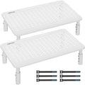 BONTEC 2 Pack Monitor Stand Riser, 3 Height Adjustable Monitor Stand for Desk, Computer Monitor Riser Stand with Mesh Platform for Laptop, Computer, iMac, PC (White)