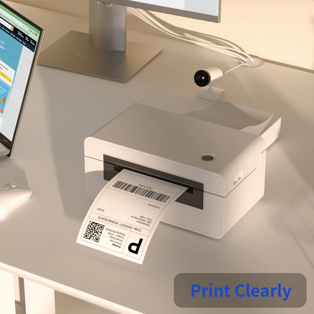 NefLaca 4" x 6" Fanfold Direct Thermal Labels, 500 Labels White Perforated Shipping Labels Compatible with Zebra, Elton Printers (1 Stacks 500 Labels)
