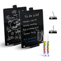 Kivsty 2 PCS Desktop Black Dry Erase Board with Stand - 30 x 20cm Small Acrylic Black Board with Marker and Magnetic Clip, Reusable Desk Notepad, to-Do List, Menu Board Signs for Bar, Office, Home