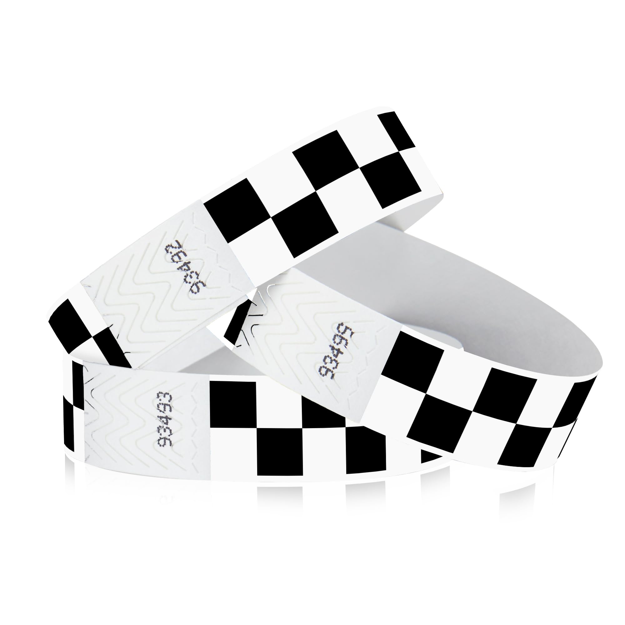 WristCo Black Checkered / Checks 3/4" Tyvek Wristbands - 500 Pack Paper Wristbands For Events