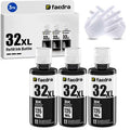 Faedra 32XL Ink Bottle (3 Black) Replacement for HP 31 32XL Ink Bottle Set for HP Smart Tank 6001 7301 7602 7001 5000 5101 5102 5103 651 551 455 457 450 Ink