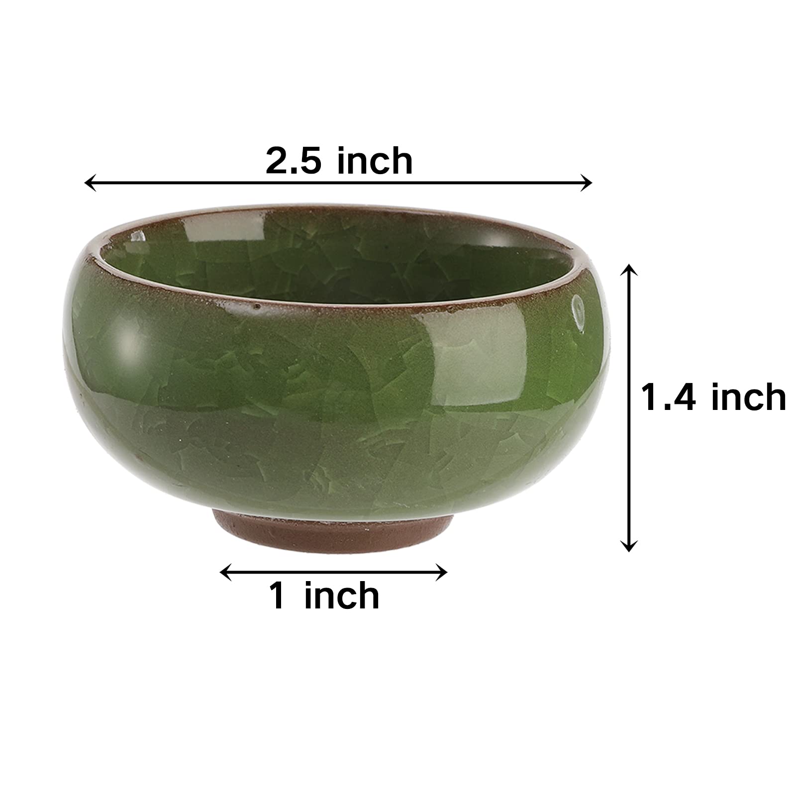 TOPZEA 16 Pack Mini Ceramic Succulent Planter Pot, 2.5 Inch Ice Crack Cactus Seed Starter Pots Micro Landscape Planter with Drainage Hole & Bamboo Tray for Moss Plant, Baby Succulent, Herb