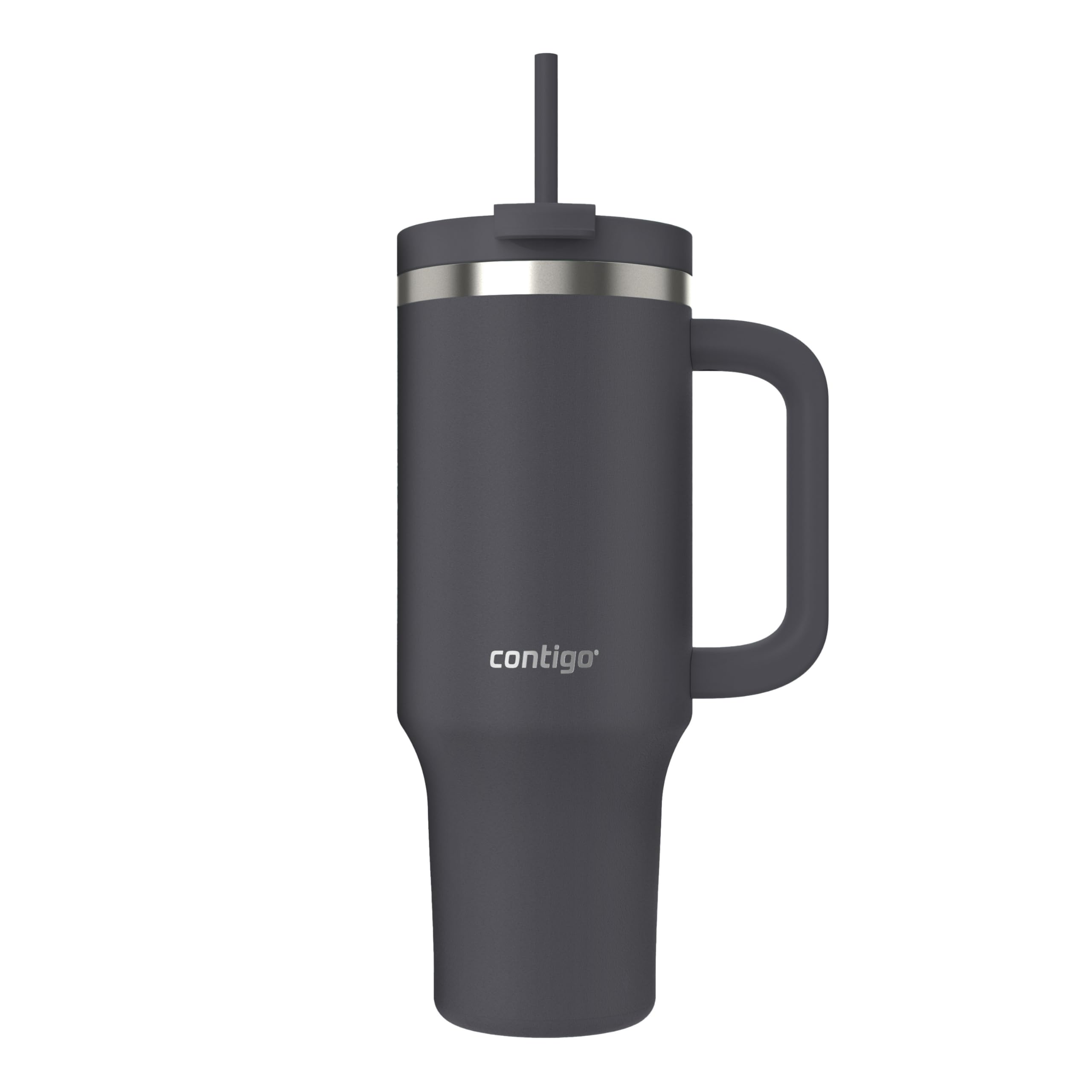 Contigo Streeterville Tumbler, 40 oz (1.18 L), Insulated Stainless Steel Water Bottle with Straw and Leak-Proof Lid, Darkstone