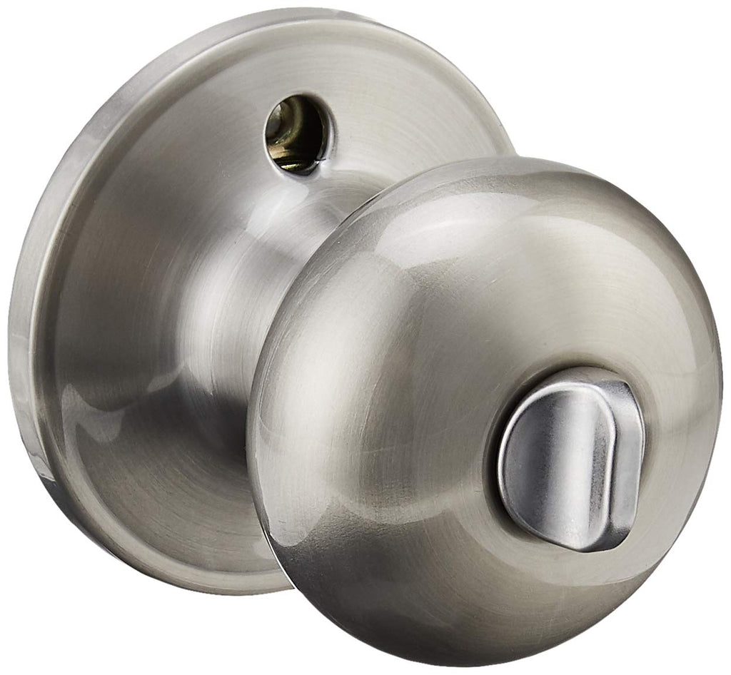 J-Series by SCHLAGE Stratus Bed and Bath Knob, Satin Nickel (J40STR619)