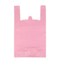 T Shirt Bags, Pink Plastic Bags with Handles for Grocery and Retail, Bolsas De Plastico Para Negocio, 12x20 Inches (200 pcs)