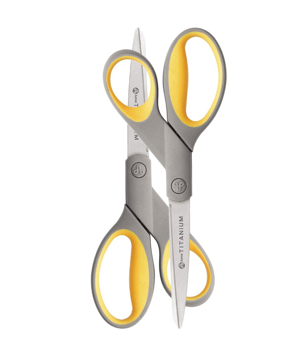 Westcott 8” Titanium Bonded Scissors, 2-Pack- Durable Multipurpose Scissors for Office, Home, and School Use, Sharp Precision Blades for Everyday Cutting (13901)