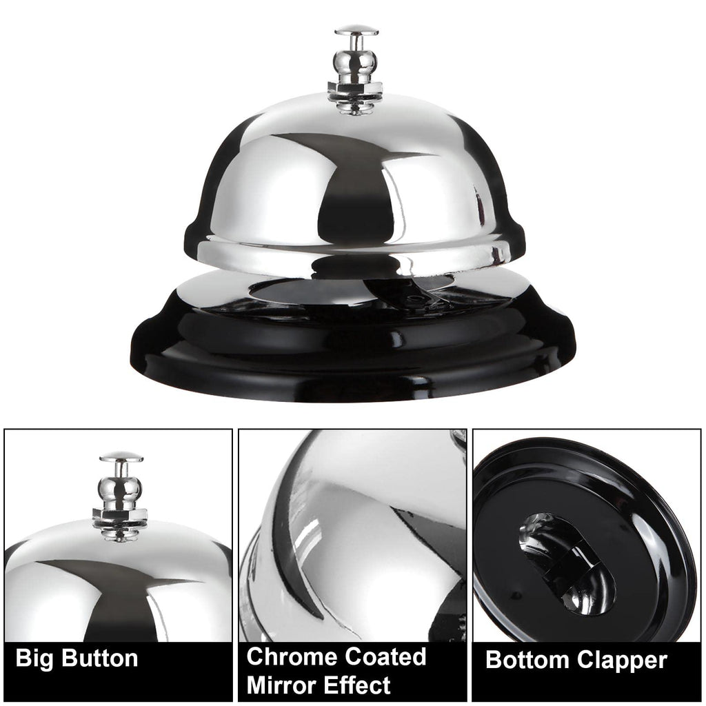 CYEAH 8 Pack Desk Bell, 3.3 Inch Metal Anti-Rust Ringing Service Bell, Big Button Desk Call Bell for Service, Hotels, Schools, Restaurants, Warehouses, Hospitals, Reception and Pet Dog Training