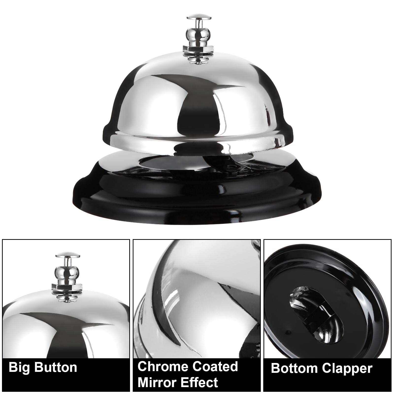 CYEAH 8 Pack Desk Bell, 3.3 Inch Metal Anti-Rust Ringing Service Bell, Big Button Desk Call Bell for Service, Hotels, Schools, Restaurants, Warehouses, Hospitals, Reception and Pet Dog Training