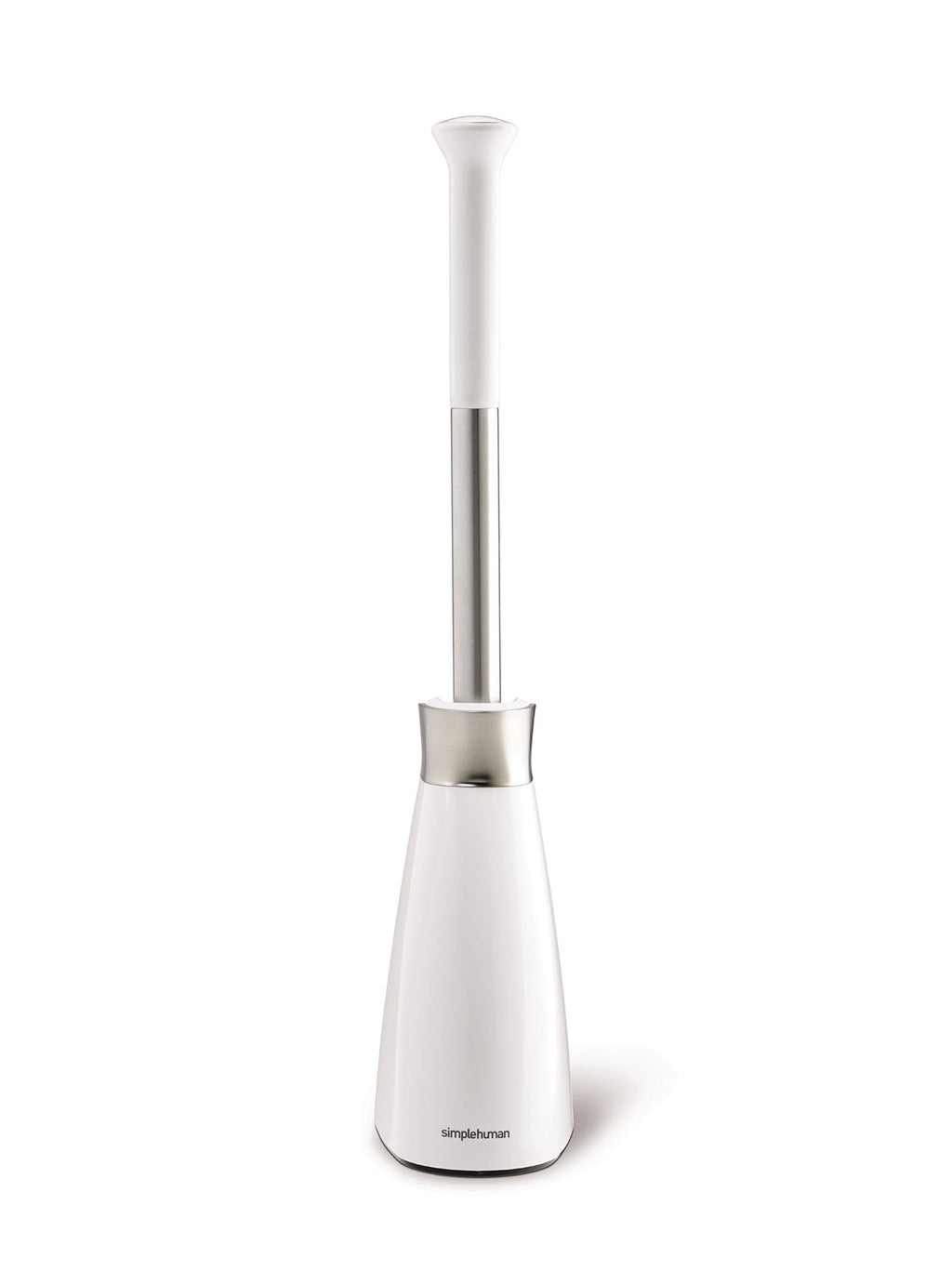 simplehuman Toilet Brush with Caddy, Stainless Steel, White