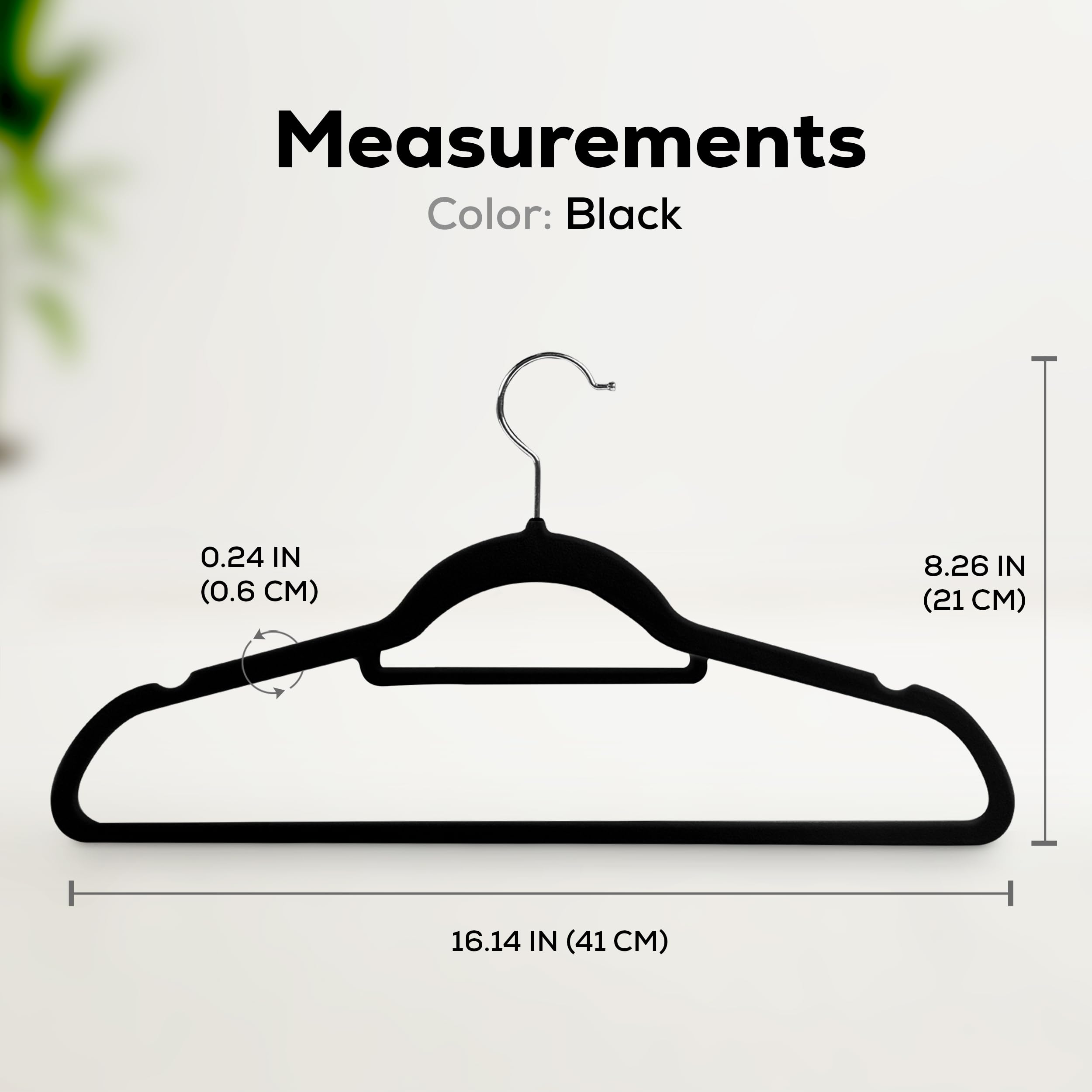 Utopia Home Premium Velvet Hangers 50 Pack - Non-Slip Clothes Hangers with Tie Bar - Black Hangers - Standard Hangers with 360 Degree Rotatable Hook - Heavy Duty Coat Hangers