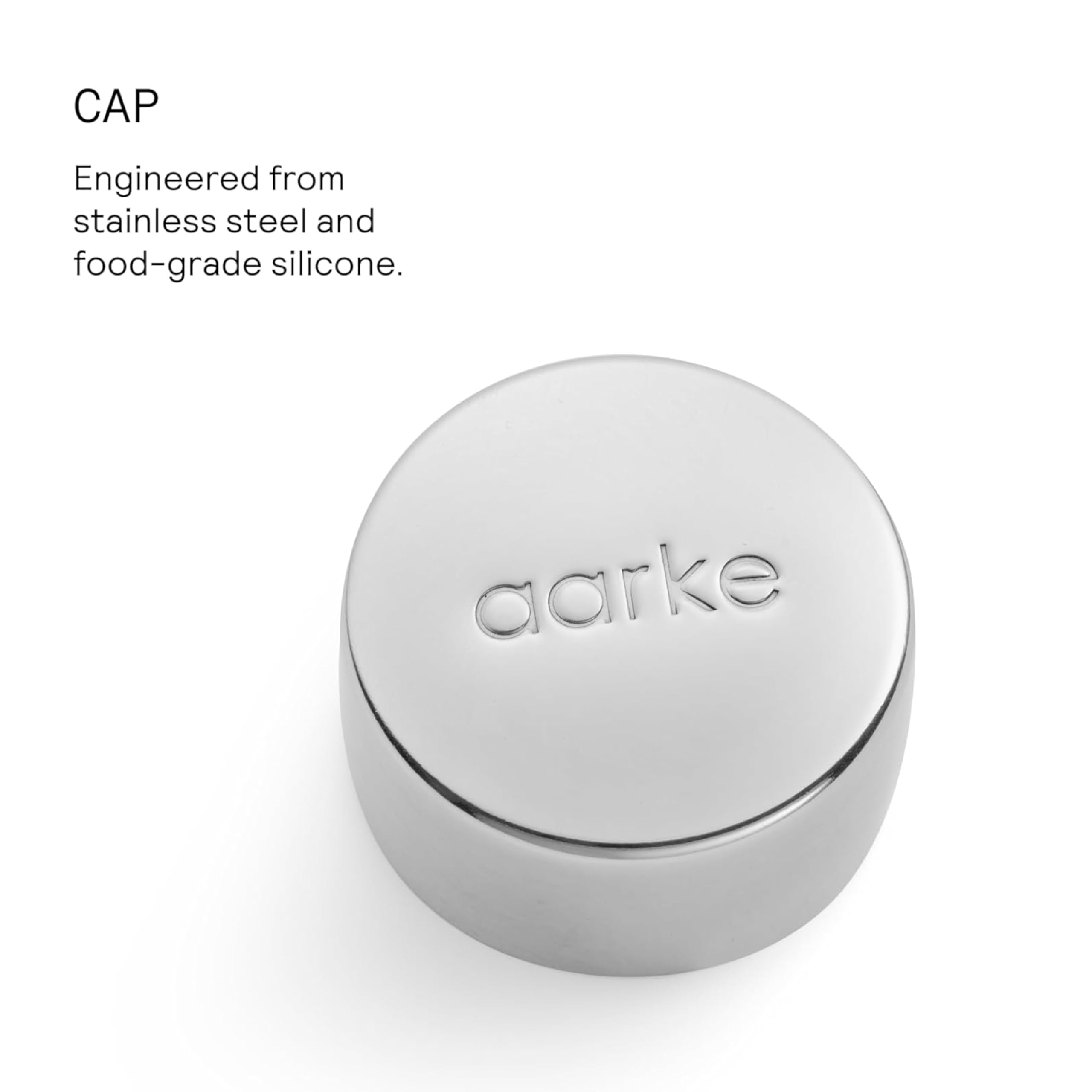 aarke Glass Bottle, Exclusively Compatible with Carbonator Pro Sparkling Water Machine, Stainless Steel Cap, Dishwasher Safe, 800 ml