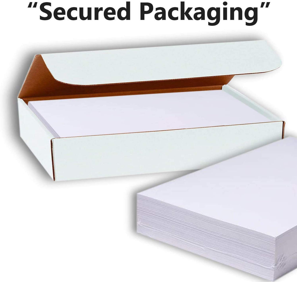 Hamilco White Glossy Cardstock Paper 8 1/2 x 11" 80 lb Cover Card Stock 50 Pack