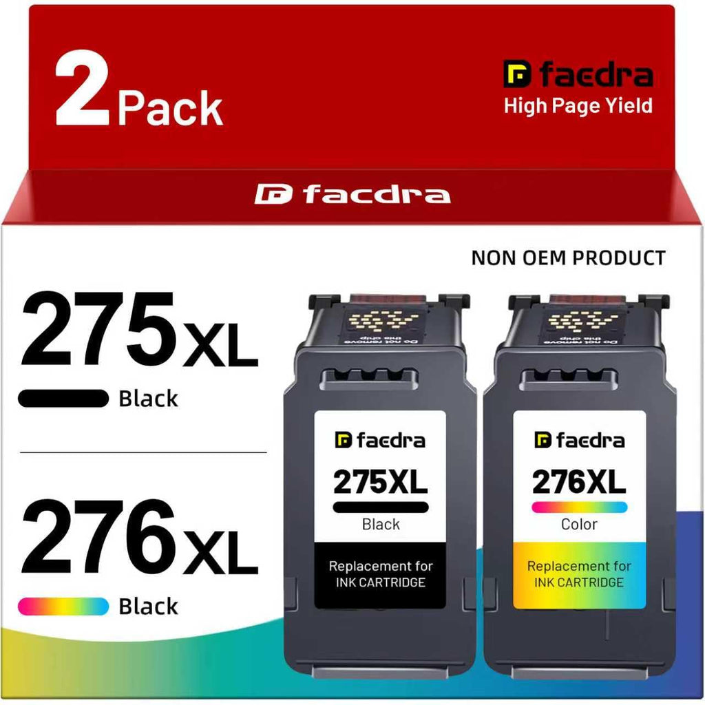 275XL 276XL Ink Cartridges Compatible for Canon 275 XL 276 XL Ink Cartridges PG-275XL CL-276XL for PIXMA TS3720 TS3522 TS3520 TS3500 PIXMA TR4720 TR4722 TR4700 Printer (1Black 1Color)