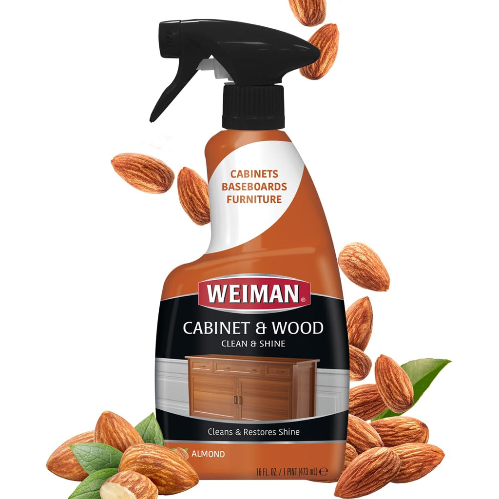 Weiman Cabinet & Wood Clean & Shine Clean and Protect Spray - For Wood Cabinets, Furniture, Tables, Baseboards, Armoires, Trim and more! 16 oz, 2 PACK w/MicroFiber Towel