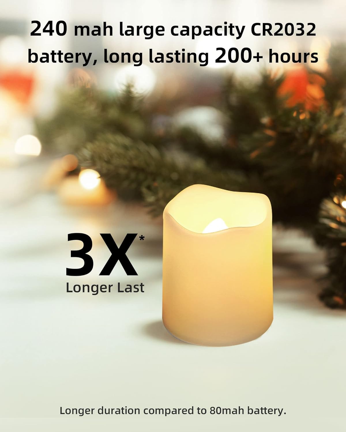 Flameless Votive Candles,Flameless Flickering Electric Fake Candle,24 Pack Battery Operated LED Tea Lights in Warm White for Wedding,Table,Festival Celebration,Halloween,Christmas Decorations