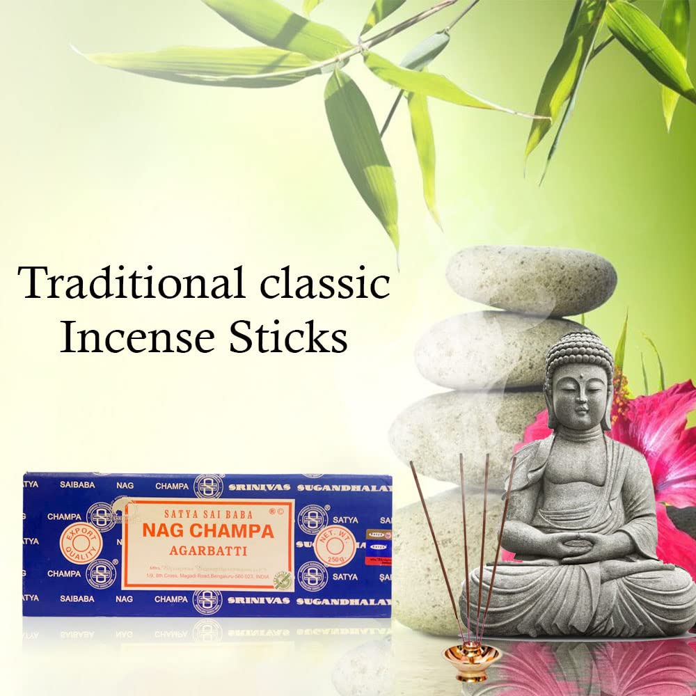 Satya Sai Baba Original Handmade Sticks from Bengaluru earthmarked Nag Champa Agarbatti 250 gm Hand Rolled in India, Fine Quality
