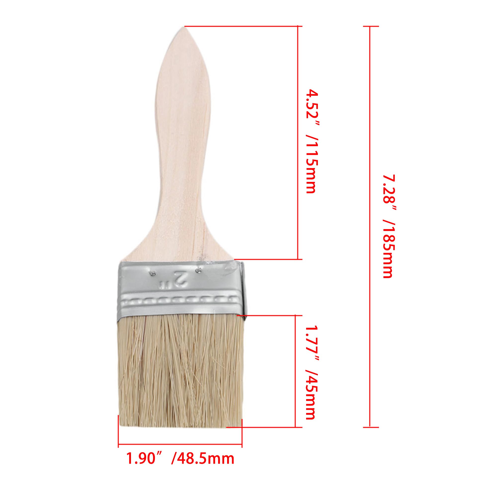 RDEXP 17.5x4.5cm Mixed Silk Dark Yellow Bristles Thin Chips Brushes Wood Handle Paint Brush Touchups Set of 20