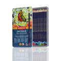 Derwent Inktense Pencils Tin, Set of 12, Great for Holiday Gifts, 4mm Round Core, Firm Texture, Watersoluble, Ideal for Watercolour, Drawing, colouring and Painting on Paper and Fabric (0700928)
